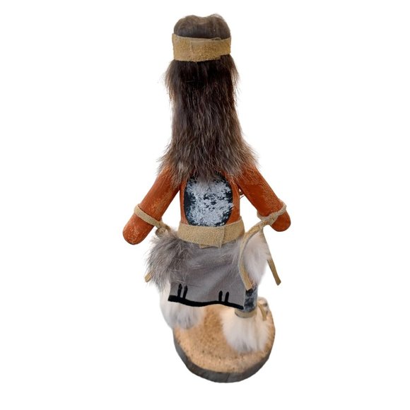 1990's Hopi Wolf Kachina Doll Handmade Wood 10" Signed Detail Native Am Vintage - Picture 5 of 8